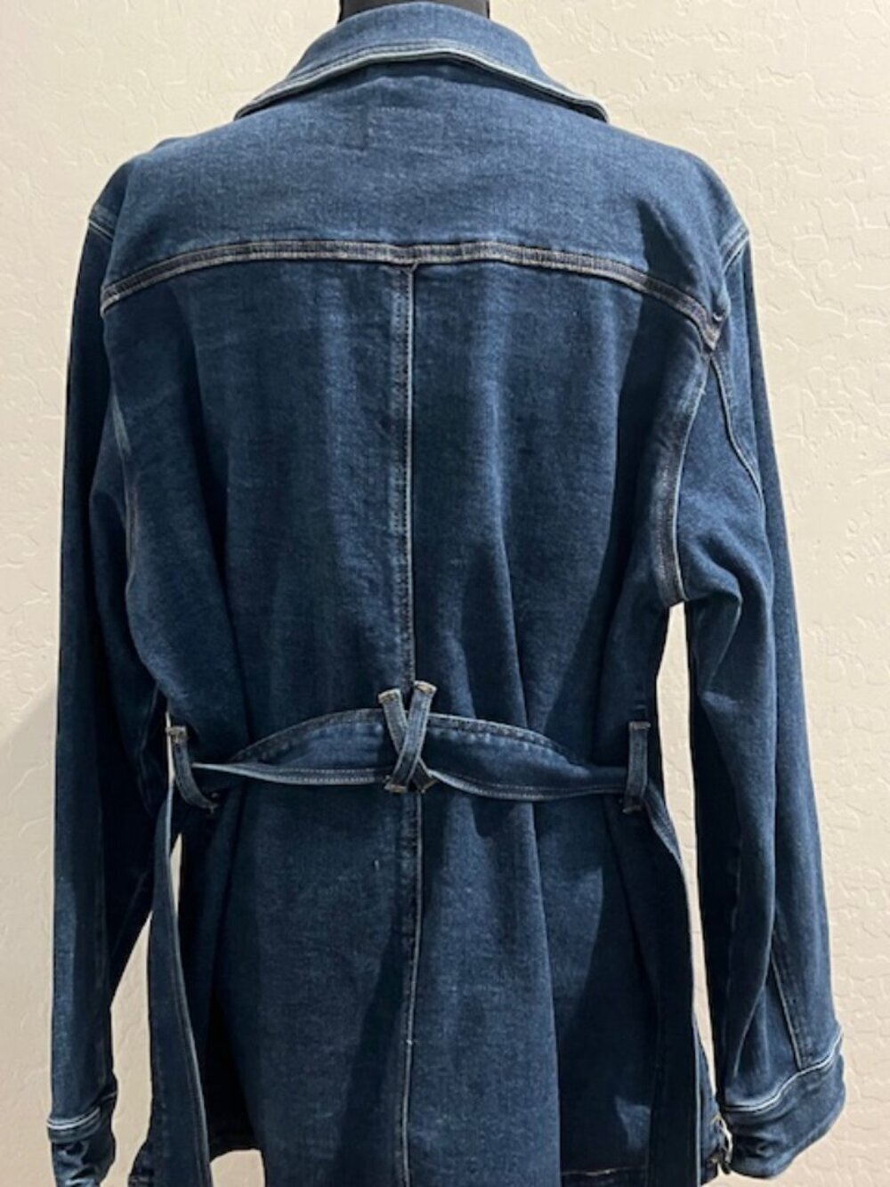 Judy Blue Tied Together Denim Utility Jacket 1XL Belted Stretch Jean Jacket NWOT - Picture 2 of 5